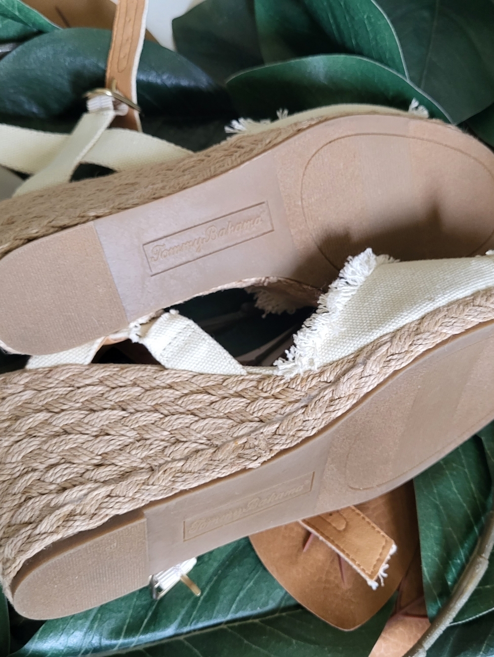 Tommy Bahama Canvas Espadrille Wedge Canvas Sandals Shoes 8.5 NEW Coastal Chic - Picture 8 of 13